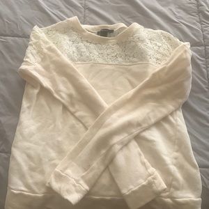 Cream long sleeve. Amazing condition. (L) forever 21